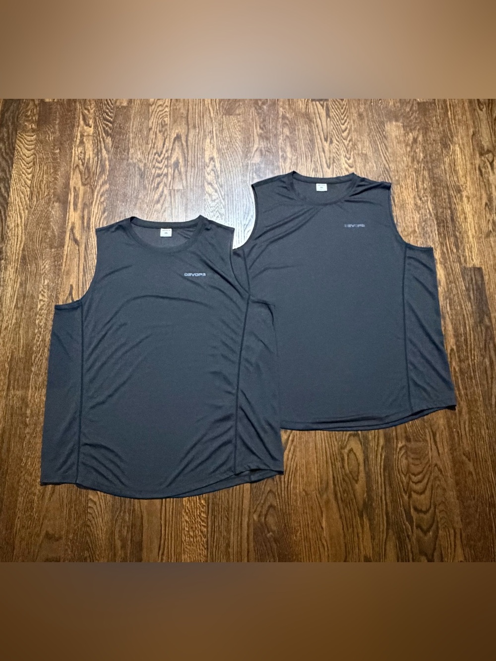 2-Pack Black Dry-Fit Sleeveless Athletic Shirts